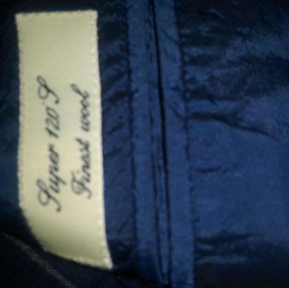 Hugo Boss Blue Pin-Striped Men's Wool Suit - Picture 7 of 8